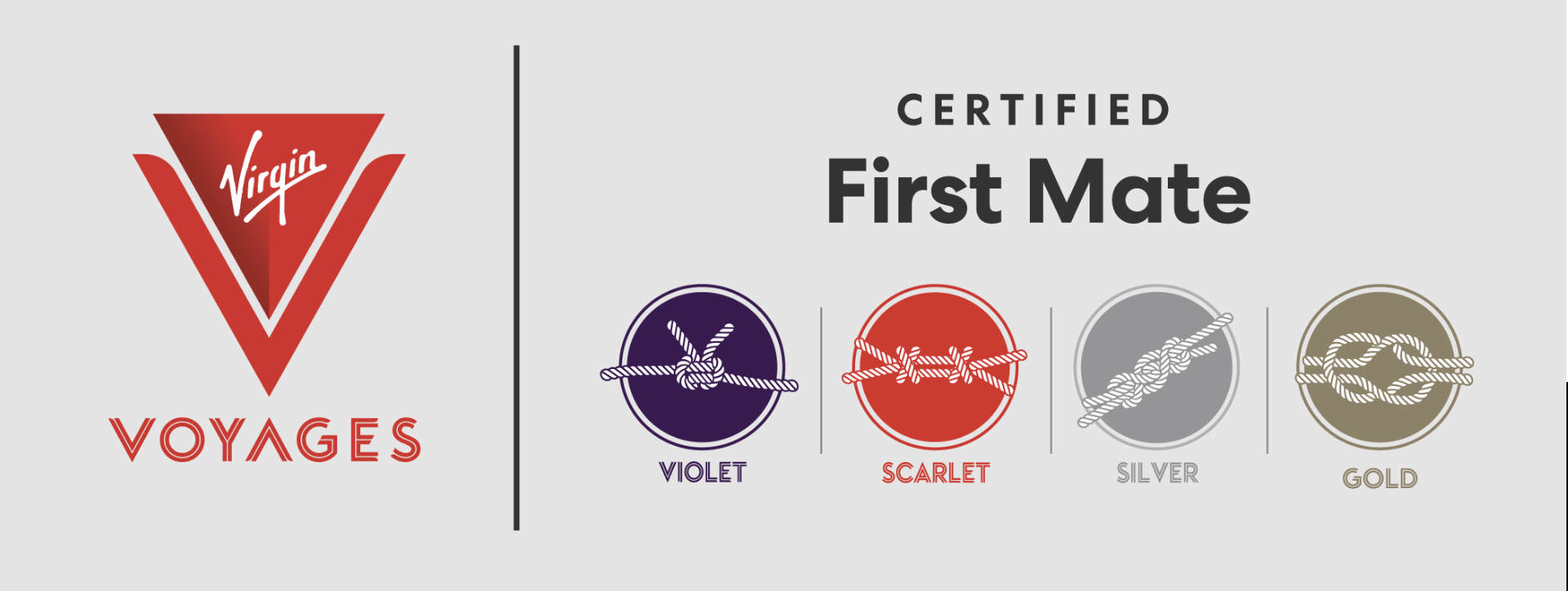 Virgin Voyages Certified First Mate - Violet, Scarlet, Silver, Gold levels